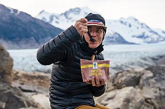 Eating an Itacate meal in the Patagonia backcountry