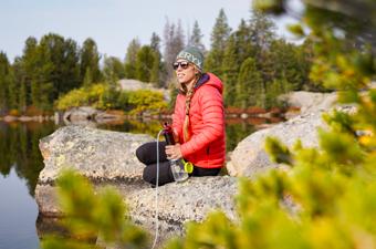 Backpacking water filter (filtering in Wyoming with MSR Guardian)