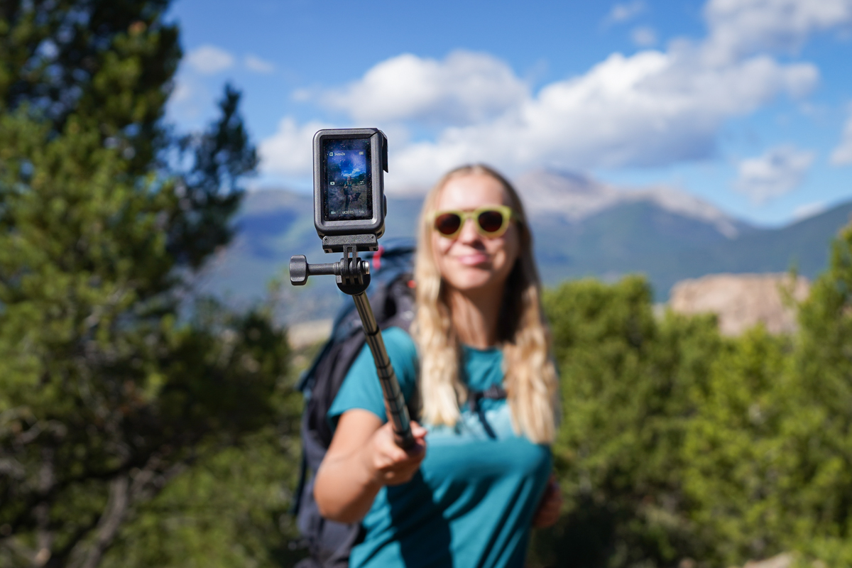 A woman taking a selfie