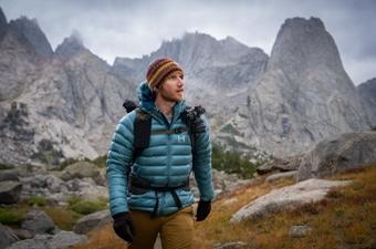 A man hiking in the wind river range of wyoming.