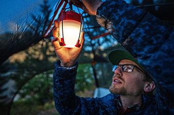 Hanging the Black Diamond Apollo light inside a tent