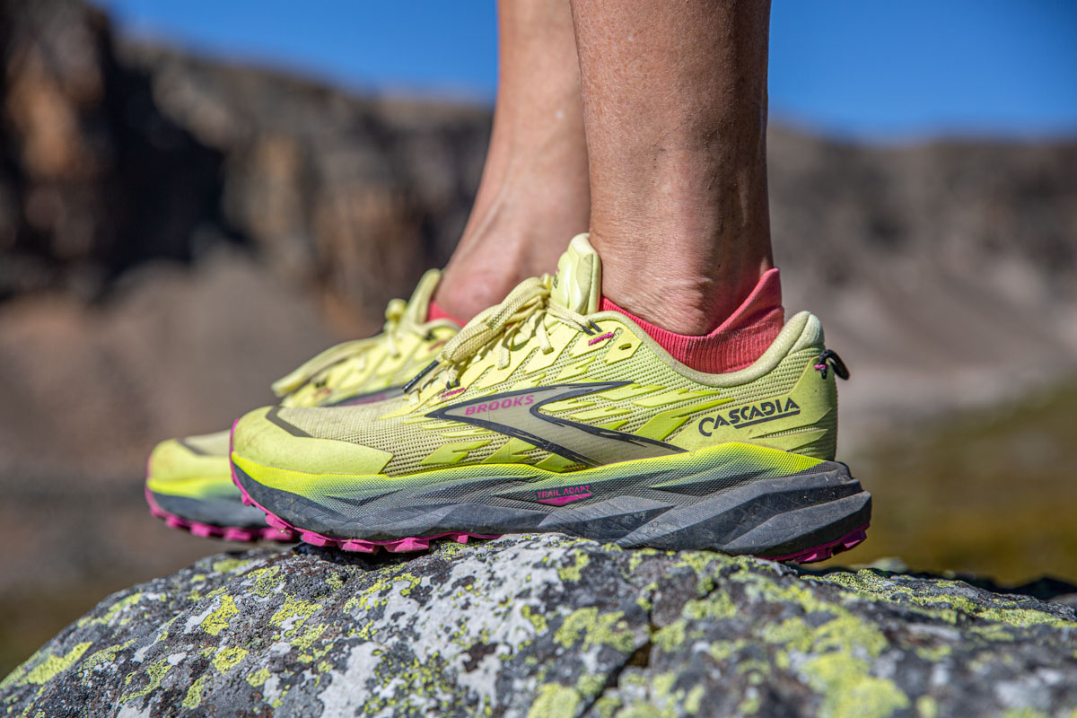Close up of the side of a hiking shoe