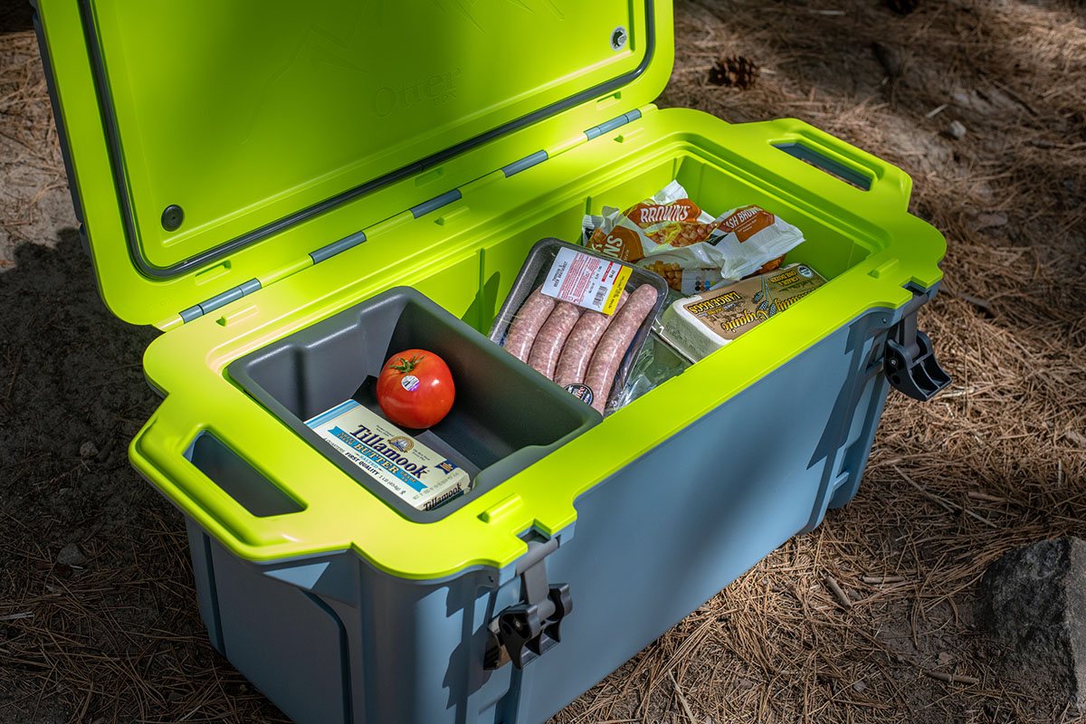 Food inside a hard cooler