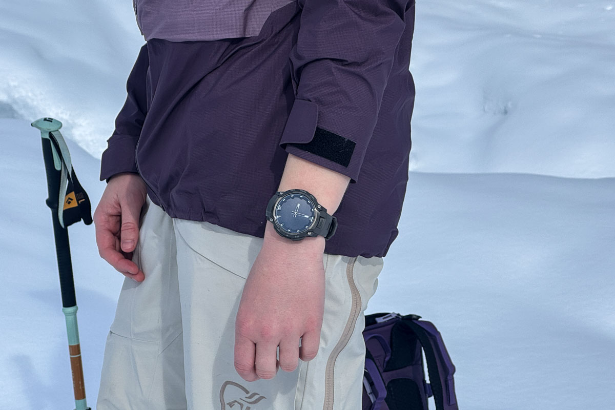 A GPS watch on a wrist