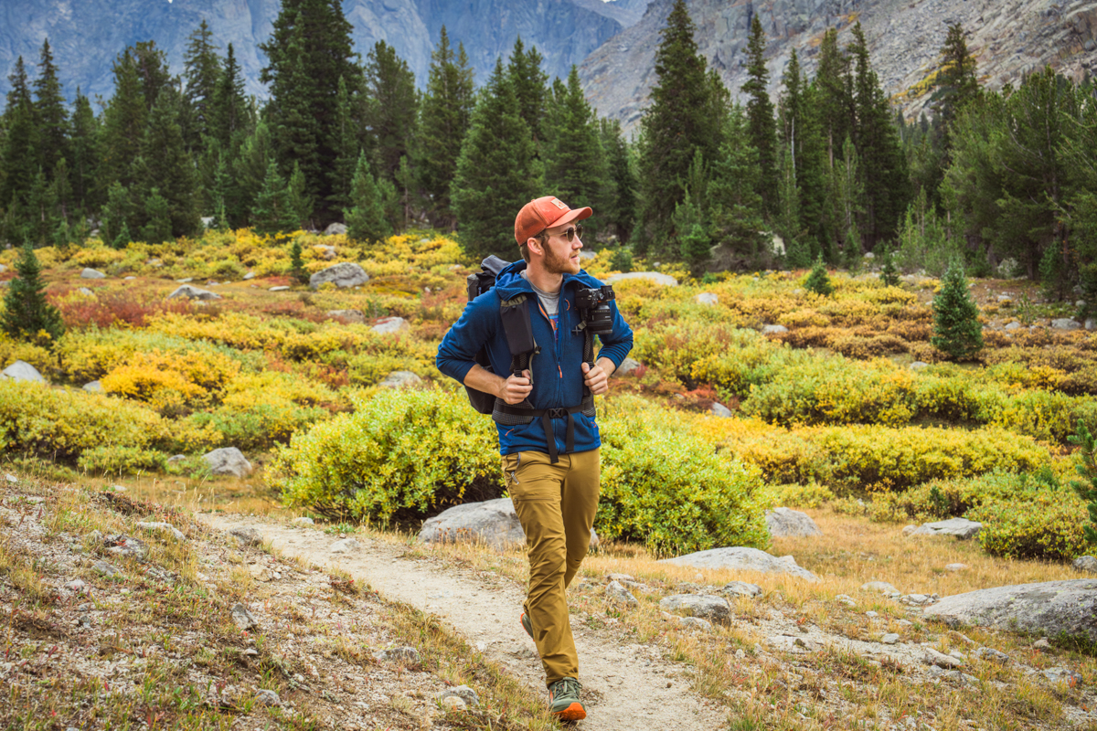 A hiker in the Winds wears Rab's Incline Pant