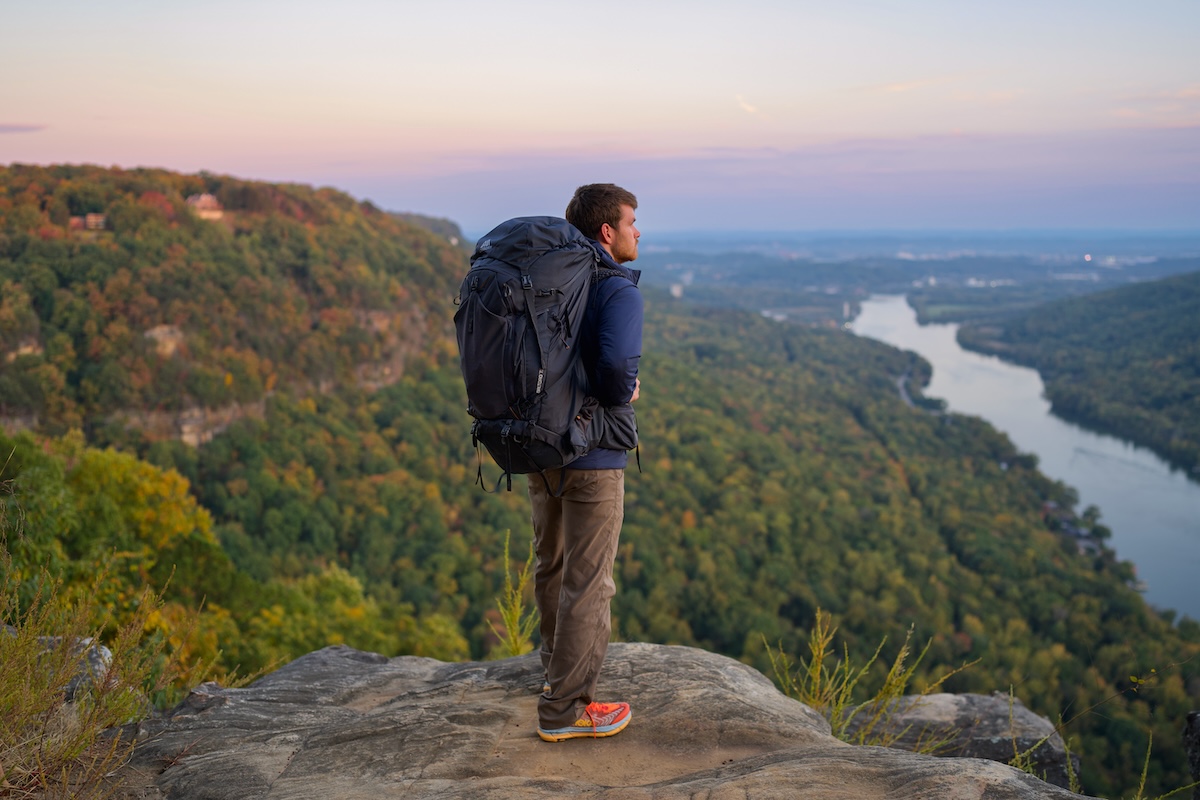 A hiker on the Cumberland Trail.