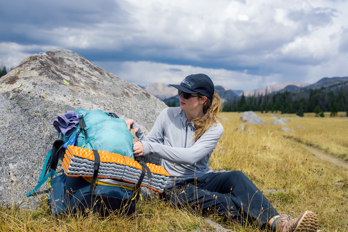 A woman backpacking in Wyoming