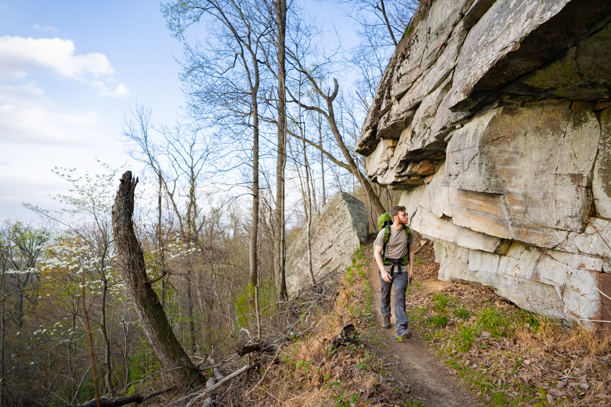 A man backpacking in Chattanooga