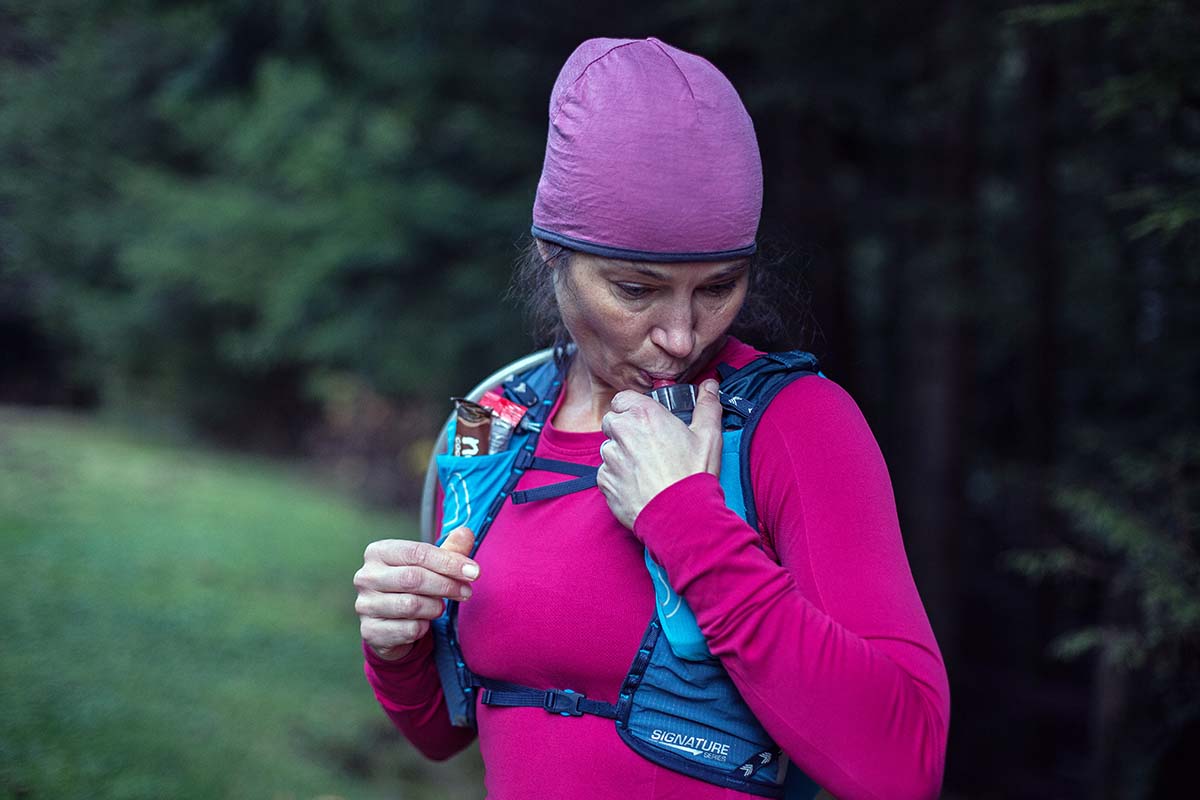 drinking water from soft flask