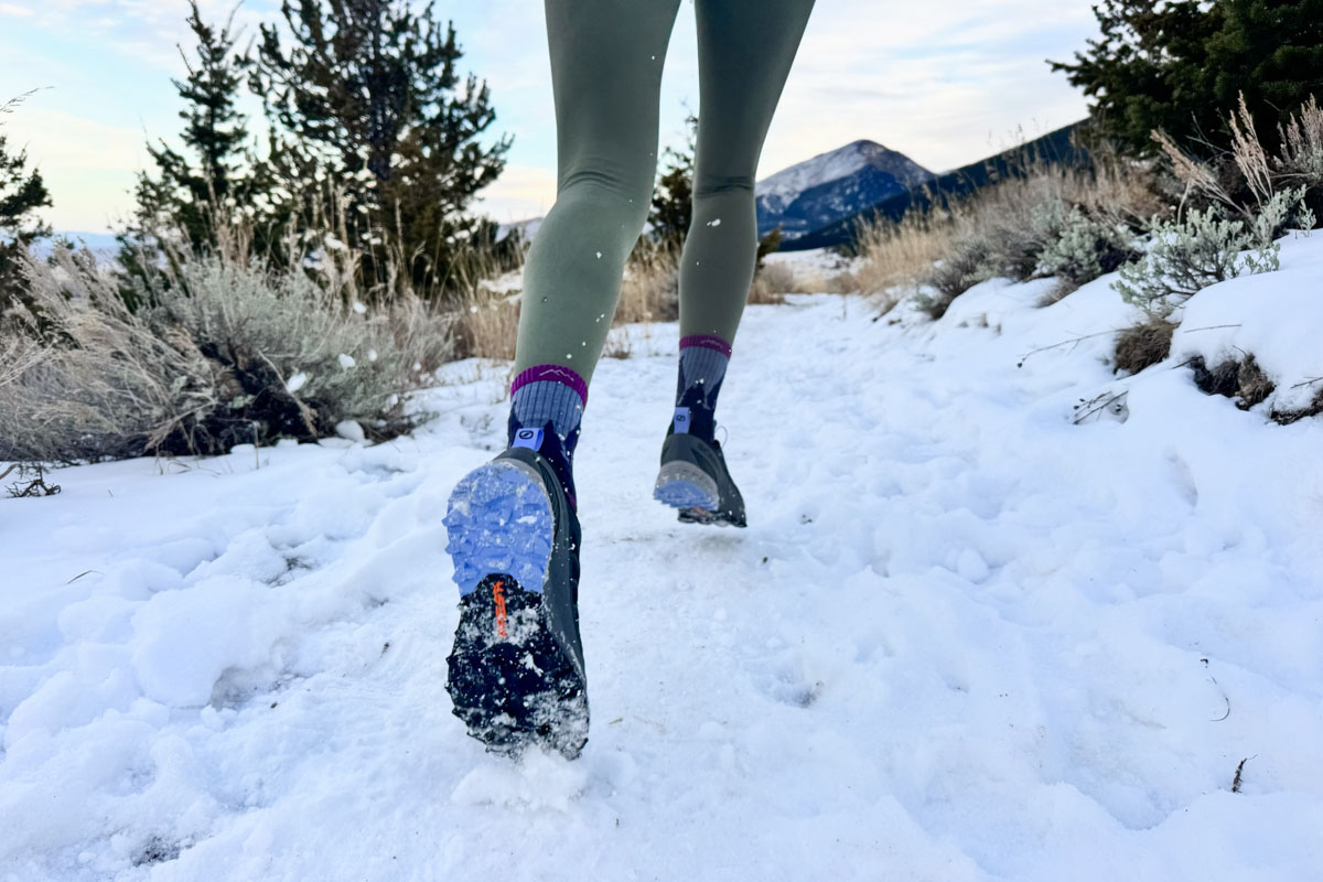 Running in a pair of hiking shoes