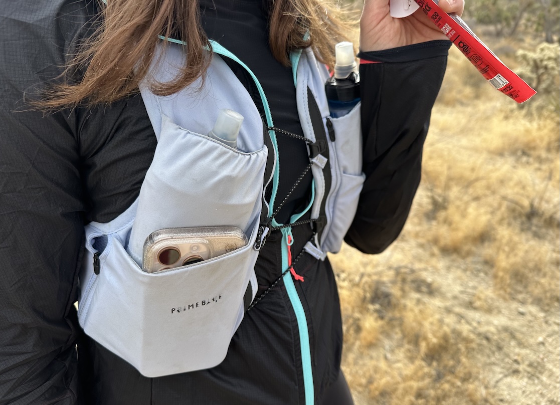 front pockets of a pack