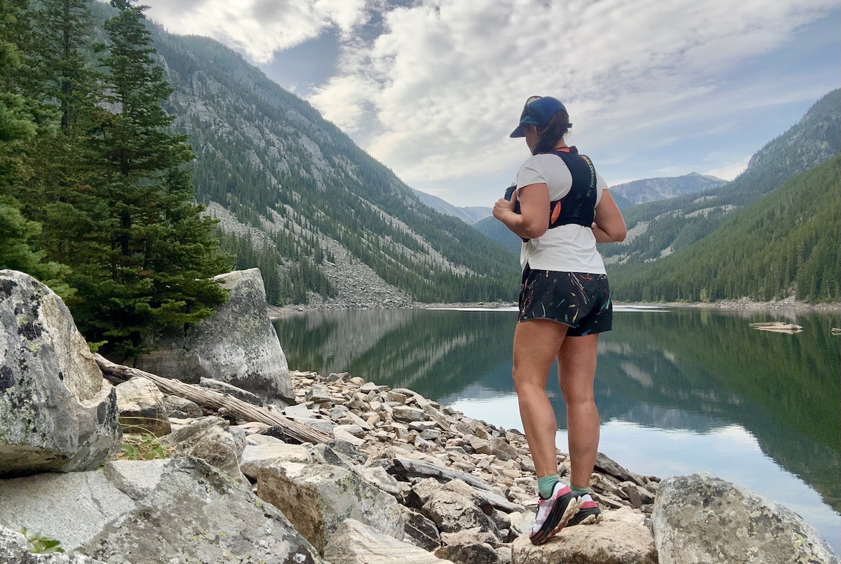 running near a lake