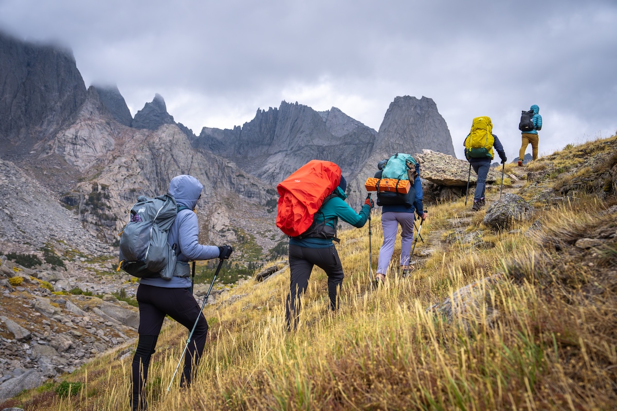 Several people backpacking through the Wind River Range