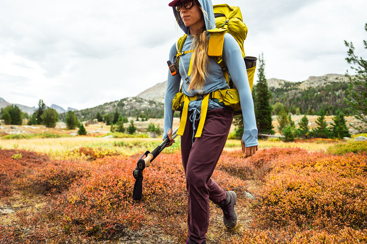 backpacking in Mountain Hardwear Dynama Ankle